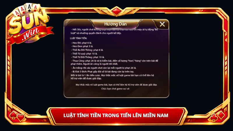 Luật Tính Tiền trong Tiến Lên Miền Nam 